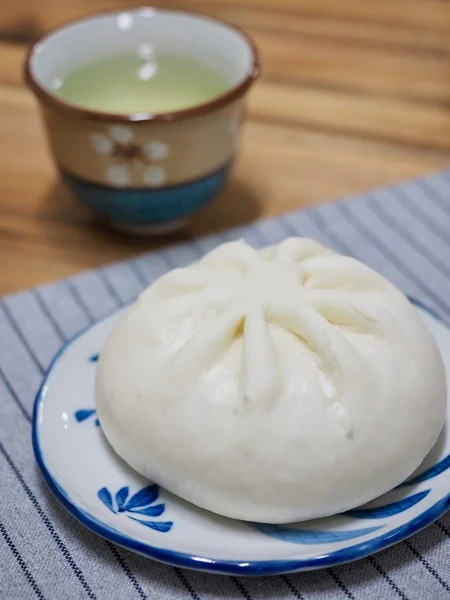 Asiatisk Mat Ångad Bun — Stockfoto