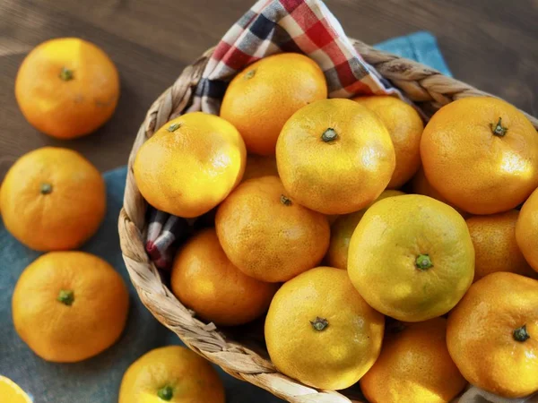 Fruta Fresca Coreana Jeju Citrus Mandarina Tangerina — Fotografia de Stock