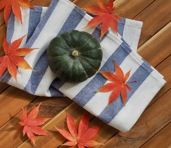 Korean sweet pumpkin and maple leaf