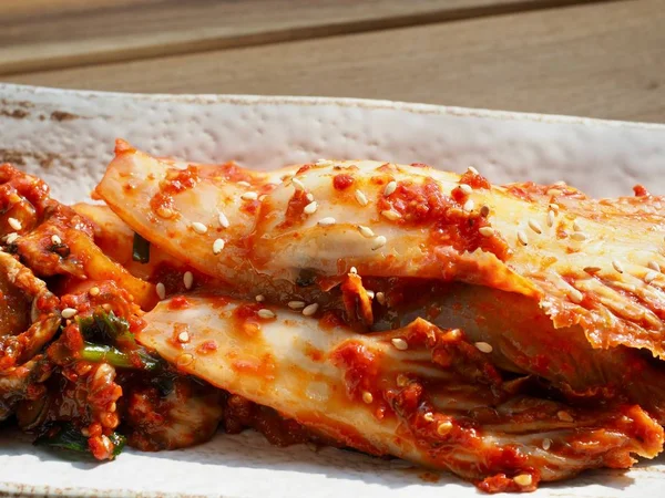 Comida Coreana Kimchi Ostra — Foto de Stock