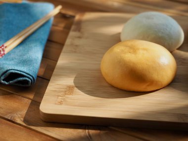 Asya gıda Steamed topuz, topuz ile kırmızı fasulye ezmesi dolum ve pizza Steamed topuz atmak