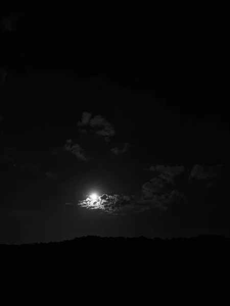Лунный Свет Звездный Свет Ночном Небе Замечены Корее — стоковое фото