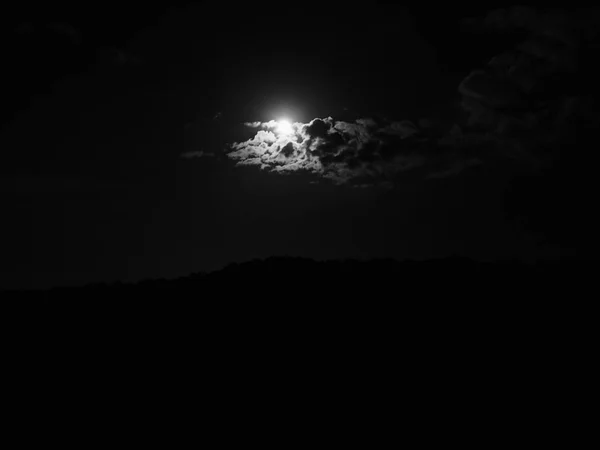 Luz Luna Luz Estrellas Cielo Nocturno Visto Corea —  Fotos de Stock