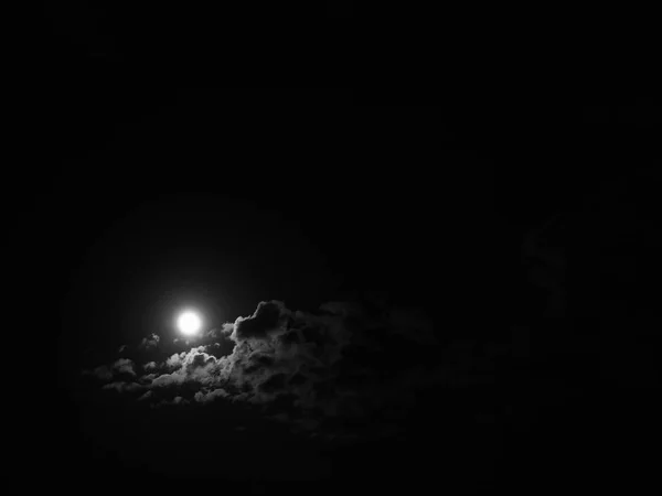 Luz Luna Luz Estrellas Cielo Nocturno Visto Corea — Foto de Stock