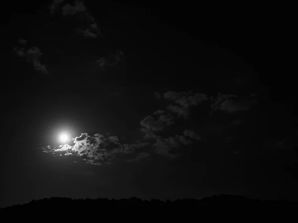 Holdfény Csillagfény Éjszakai Égen Látott Ban Korea — Stock Fotó