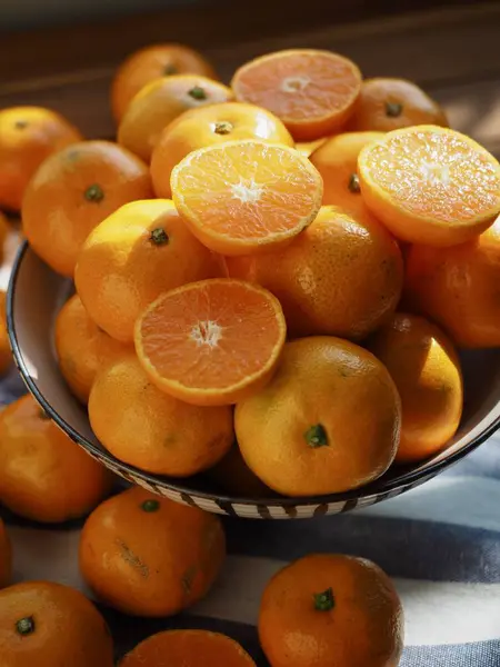 Fruta Fresca Coreana Jeju Cítricos Mandarina Mandarina — Foto de Stock