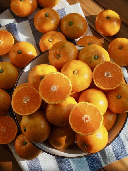 Fruta Fresca Coreana Jeju Cítricos Mandarina Mandarina — Foto de Stock