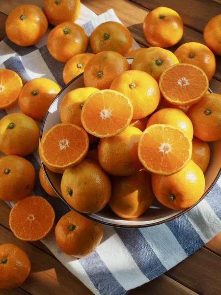 Fruta Fresca Coreana Jeju Cítricos Mandarina Mandarina — Foto de Stock