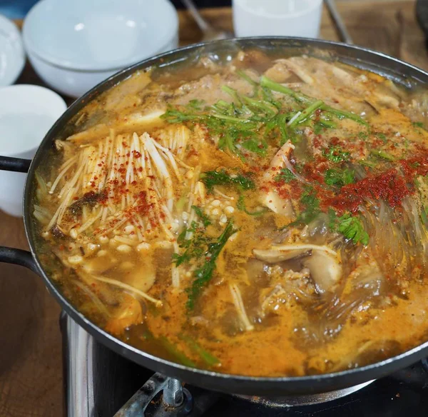 Makanan Korea Beef Mushroomstew — Stok Foto