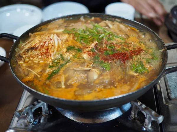 Comida Coreana Carne Mushroomstew — Fotografia de Stock