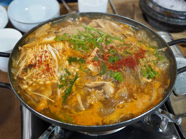 Makanan Korea Beef Mushroomstew — Stok Foto