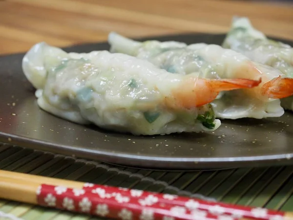 Asiatisches Essen Garnelen Knödel Shrimp Dim Sum — Stockfoto
