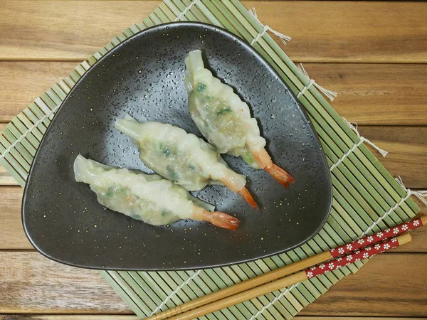 Comida Asiática Shrimpdumplings Shrimp Dim Sum —  Fotos de Stock