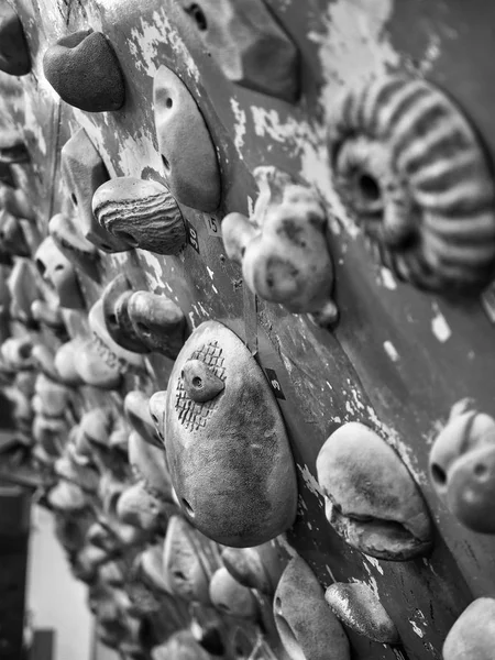 Indoor Rock Climbing Hold, Black and white photo