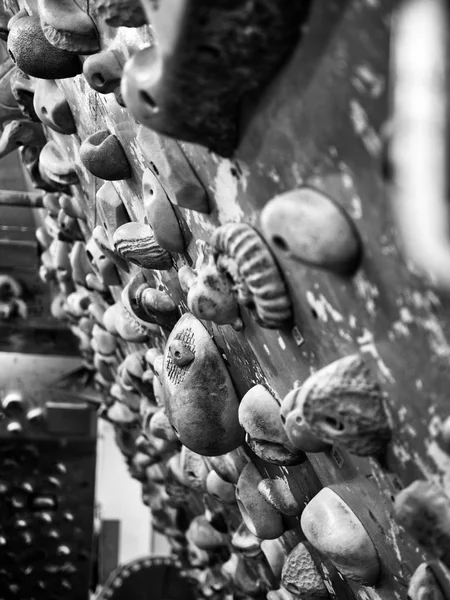Indoor Rock Climbing Hold, Black and white photo