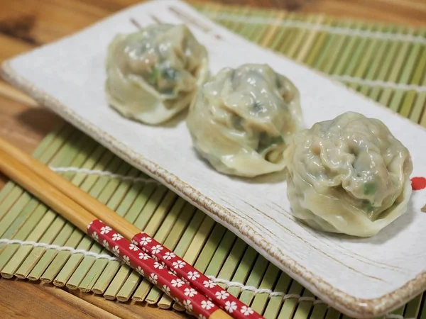 Asijské Jídlo Knedlíky Dim Sum Masové Knedlíky — Stock fotografie