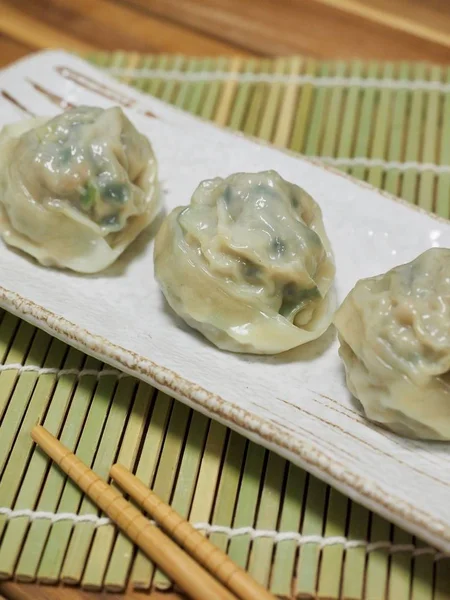 Ázsiai Ételgombócok Dim Sum Húsgombóc — Stock Fotó