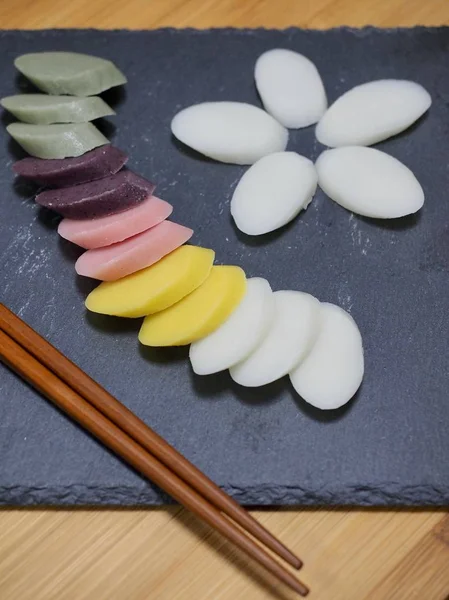 Comida Coreana Cinco Colores Bar Pastel Arroz — Foto de Stock