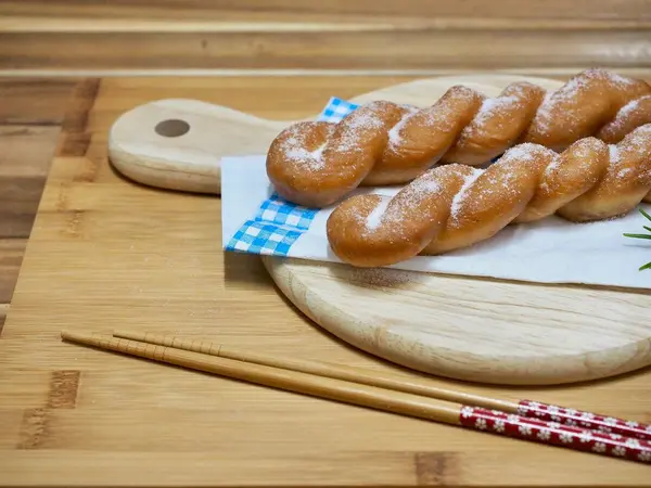 Корейська Кухня Місті Twiste Dbread Палиці — стокове фото