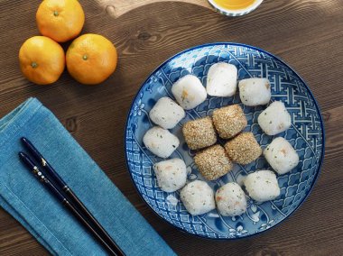  Asya gıda susam yapışkan pirinç kek ve pirinç ballcake 