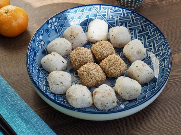Asian Food Sesame Glutinous Rice Cake Rice Ballcake — Stock Photo, Image