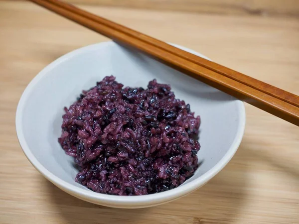 Aziatisch Eten Zwarte Rijst — Stockfoto