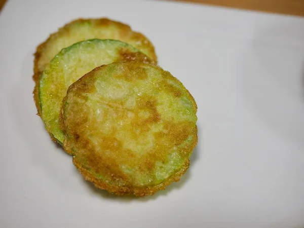 Comida Coreana Panqueque Calabaza Hobak Jeon —  Fotos de Stock