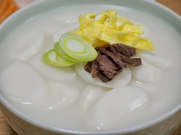 韓国料理お雑煮 Tteokguk Slicedrice Cakesoup — ストック写真