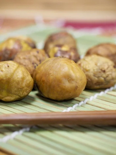 Chestnut Panggang Makanan Korea Gunbam — Stok Foto