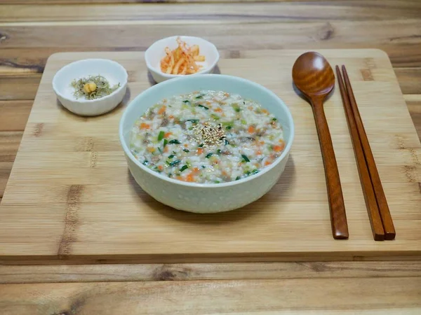 Korejské Jídlo Hovězího Masa Zeleniny Rýžovou Kaši — Stock fotografie