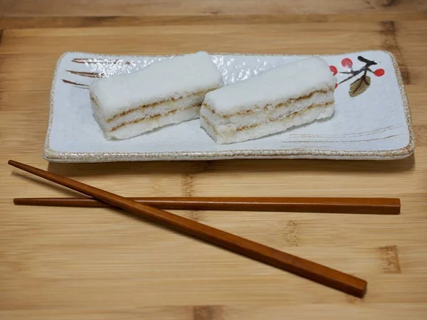 韩国菜雪白米蛋糕 — 图库照片