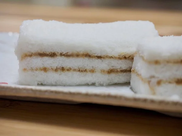 Κορεατικά Τροφίμων Χιόνι Λευκό Ρύζι Κέικ — Φωτογραφία Αρχείου
