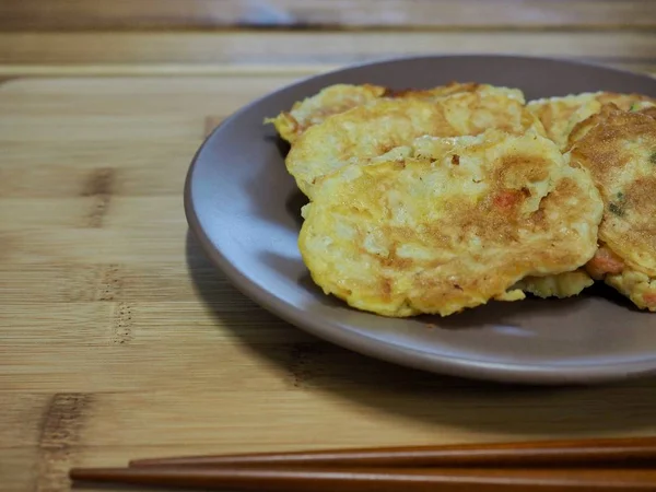 Modo Comida Coreana Jeon Panqueques Surtidos Albóndigas Estilo Coreano — Foto de Stock