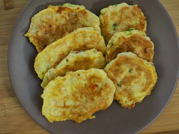 Modo Comida Coreana Jeon Panqueques Surtidos Albóndigas Estilo Coreano — Foto de Stock