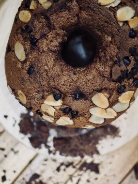 Çikolata kahverengi kek ve kahve