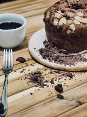 Çikolata kahverengi kek ve kahve