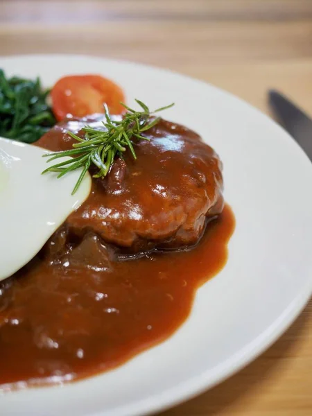 Japanese-style hamburger steak