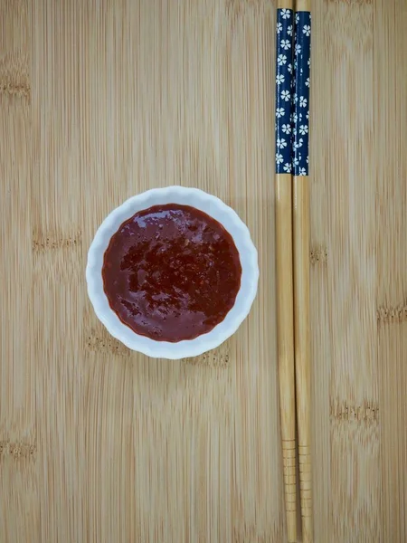 Koreai Források Vöröschili Bors Paszta Ecettel Choseon Gochujang — Stock Fotó