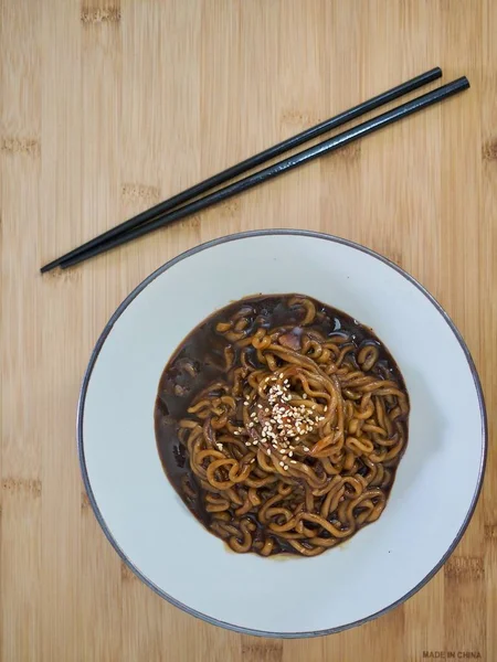 Korejské Jídlo Instant Jajangmyeon — Stock fotografie