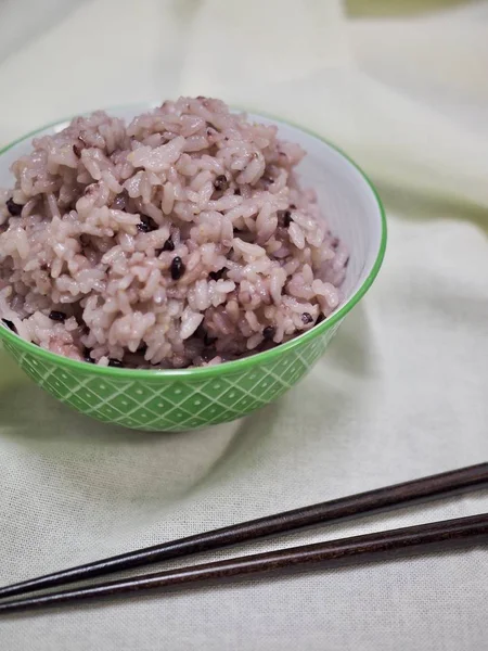 Aziatisch Eten Zwarte Rijst — Stockfoto