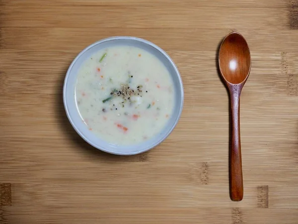 Овощной Суп Ложки — стоковое фото