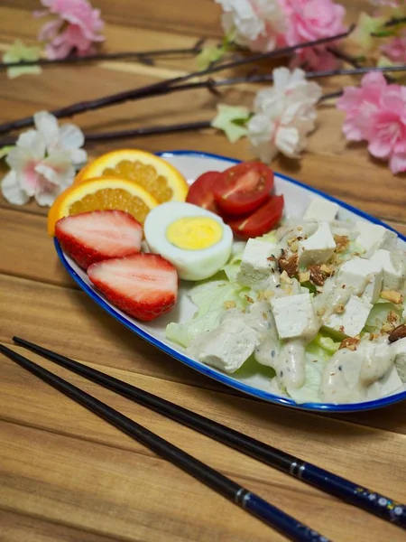 Ensalada Tofu Comida Asiática — Foto de Stock