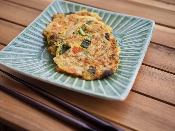 Estilo Coreano Panqueca Vegetal Almôndega — Fotografia de Stock