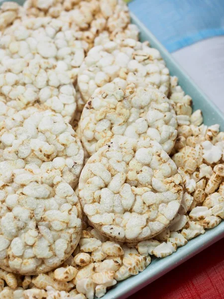 Galletas Coreanas Arroz Inflado Arroz Integral —  Fotos de Stock