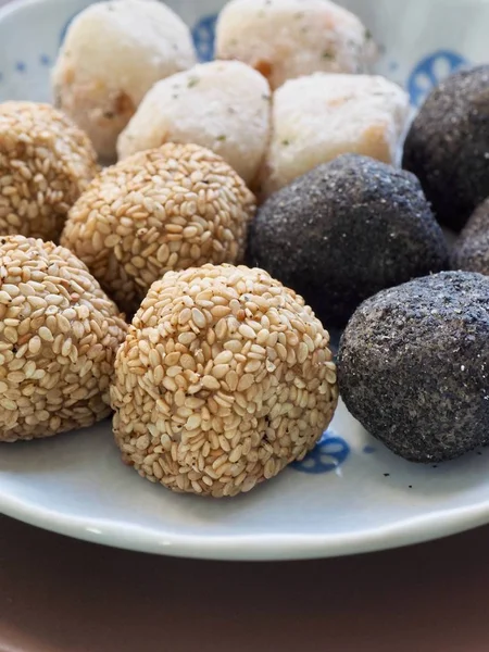 Asya gıda susam yapışkan pirinç keki, siyah susam yapışkan pirinç keki ve ballcake pirinç 
