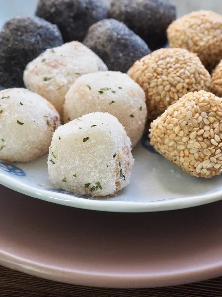 Asya gıda susam yapışkan pirinç keki, siyah susam yapışkan pirinç keki ve ballcake pirinç 