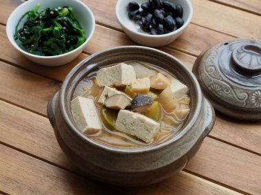 Korean food Soybean Paste Stew, doenjangguk, miso soup clipart