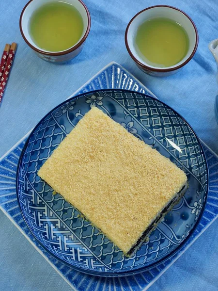 Comida Tradicional Coreana Bolo Arroz Cozido Vapor Amarelo — Fotografia de Stock