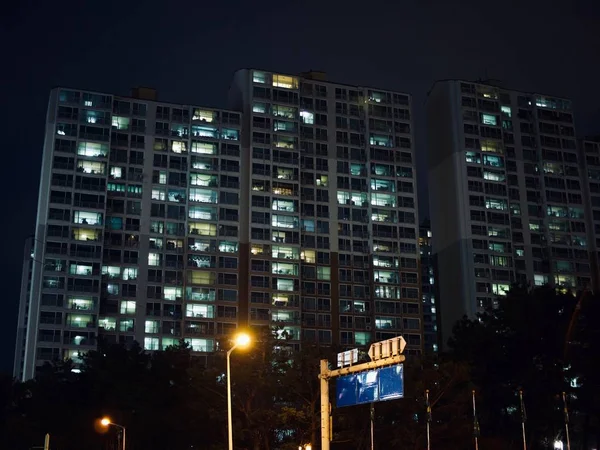 Apartment Korea Cheongju City Night View — Stock Photo, Image