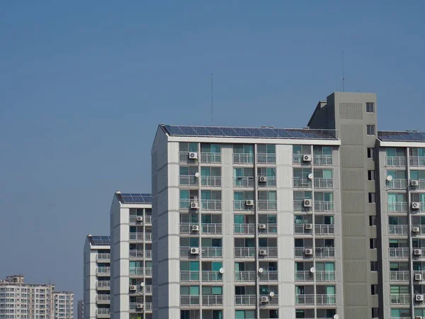 Lägenhet Sydkorea Med Solpaneler — Stockfoto